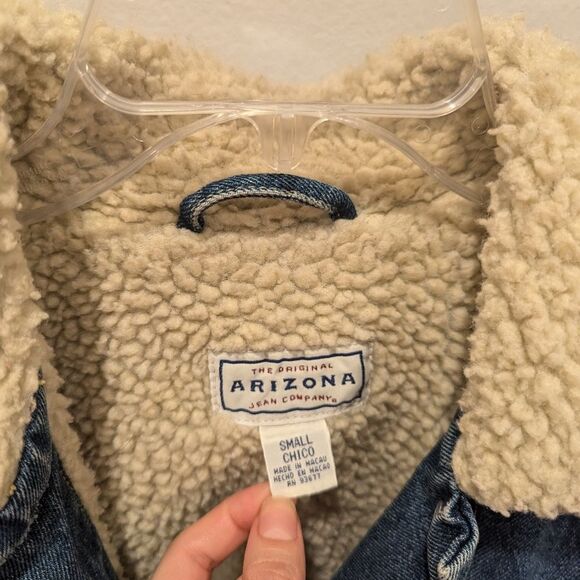 Vintage Arizona faux Sherpa lined denim jacket - Picture 3 of 10